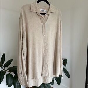 Weekday Light Tan Button-Up Shirt